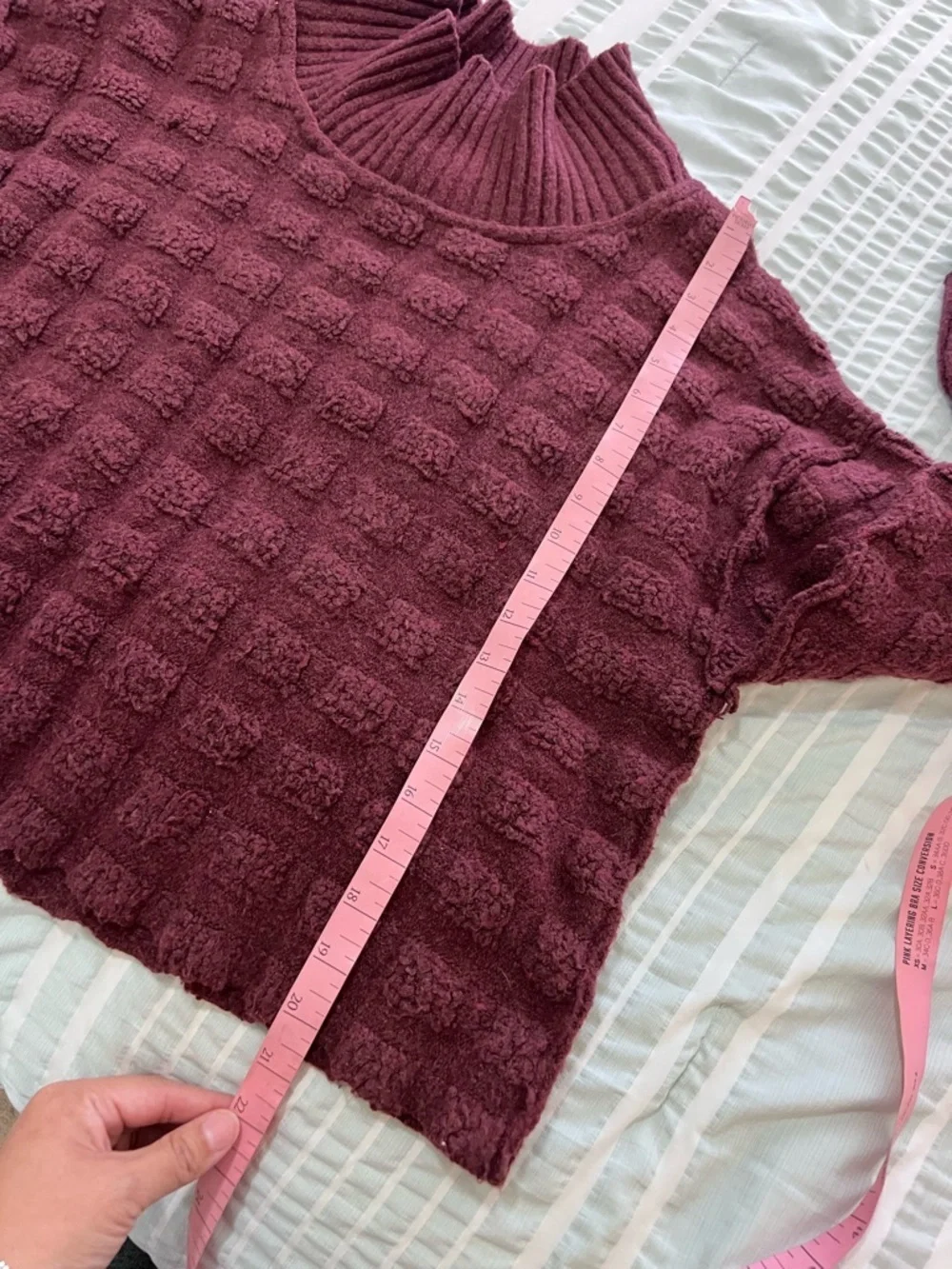 Free People Burgundy Care FP Soul Searcher Mock Neck Jumper sweater size S